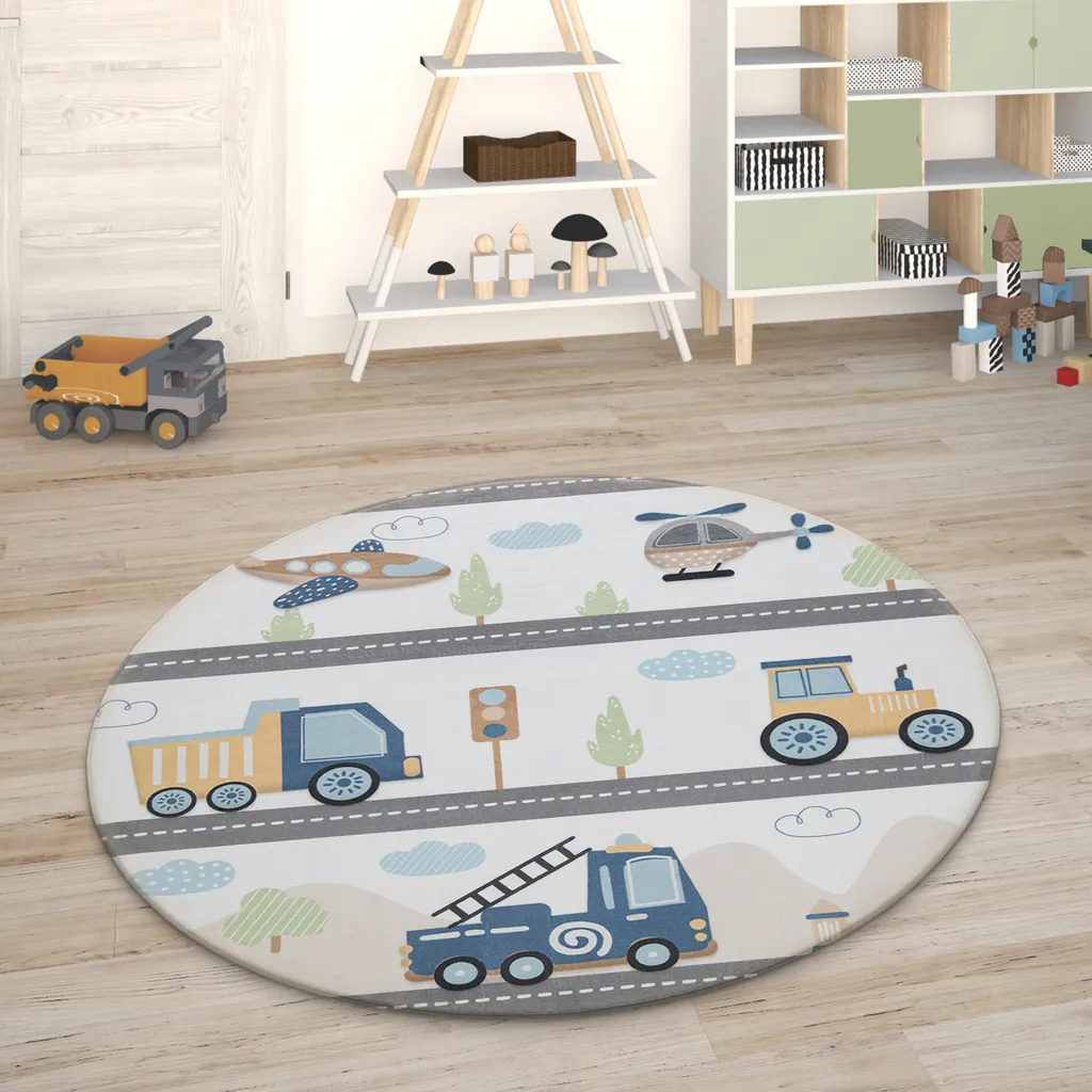 Grand tapis de rue rond 150 cm - Surface de jeu circuit pour enfant