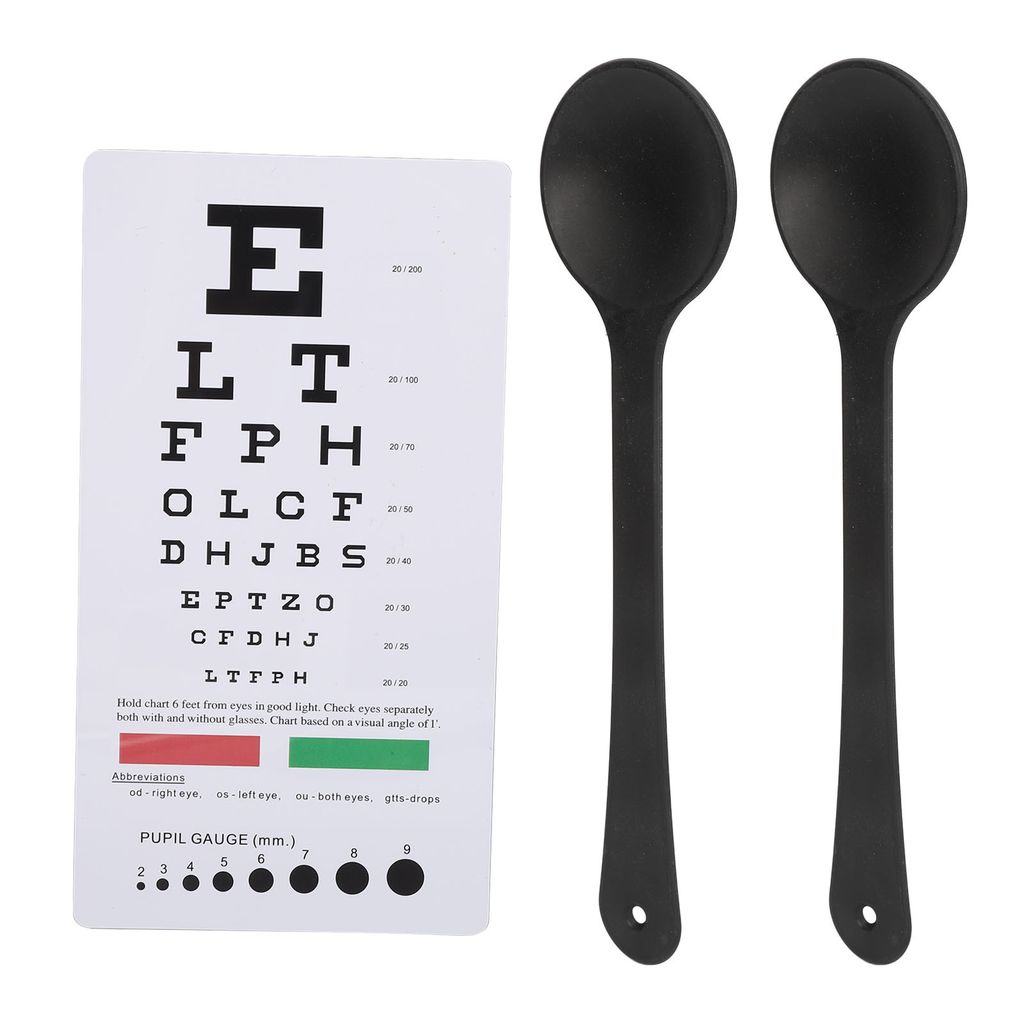 Taschen-Sehtafel mit 2-teiligem Okkluder, doppelseitiges Sehtest-Sehtafel-Sehhilfe-Tool