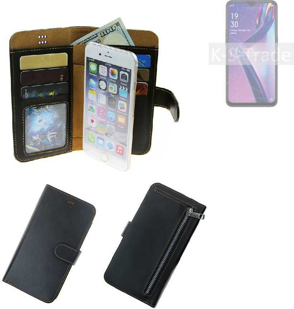 K-S-Trade Schutz Hülle kompatibel mit Oppo A12 Klapphülle Case Phone cover Slim Handytasche Handy Hülle schwarz aus Kunstleder (1 Stk)