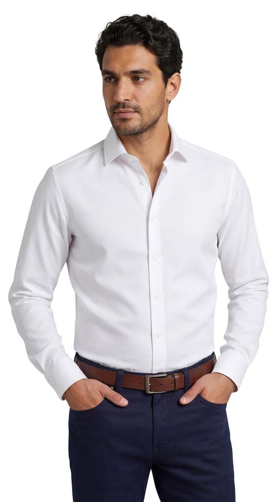 Olymp Hemd extra slim fit weiß einfarbig Baumwolle
