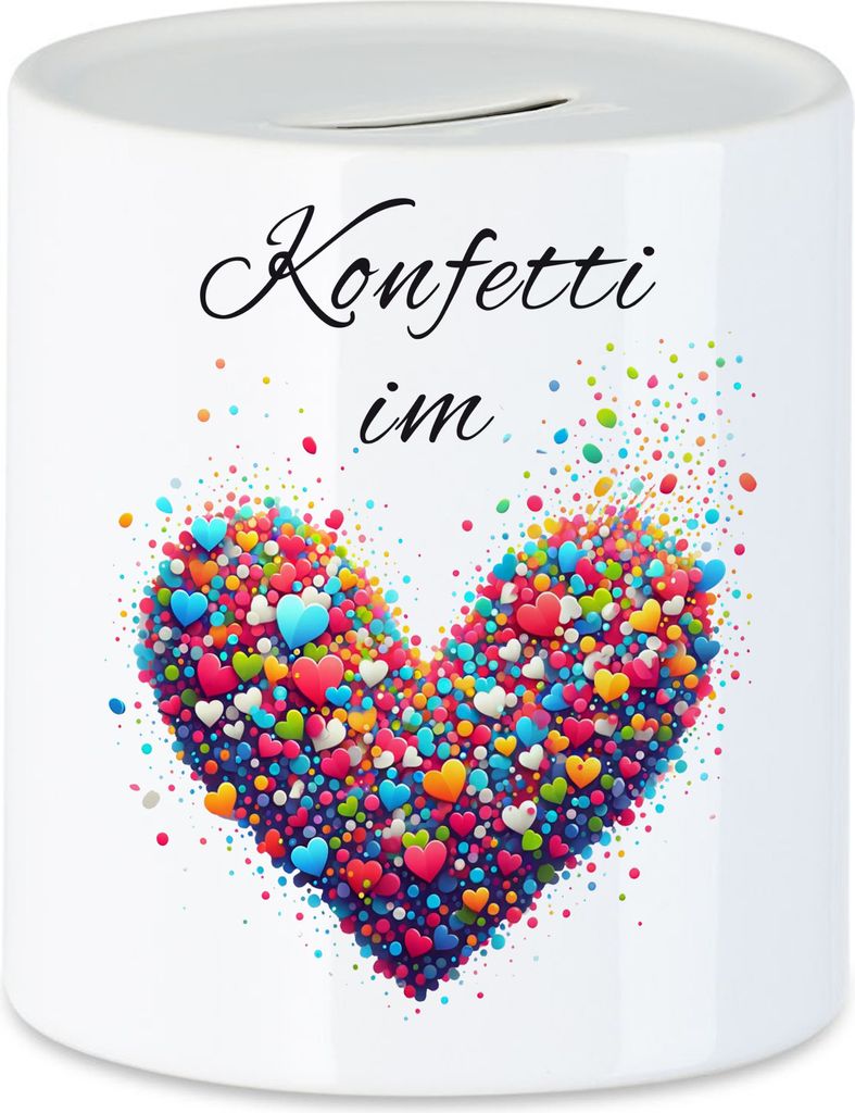 Konfetti im Herzen Spardose Fasnacht Konfetti Herz Jeck Kölner Dom