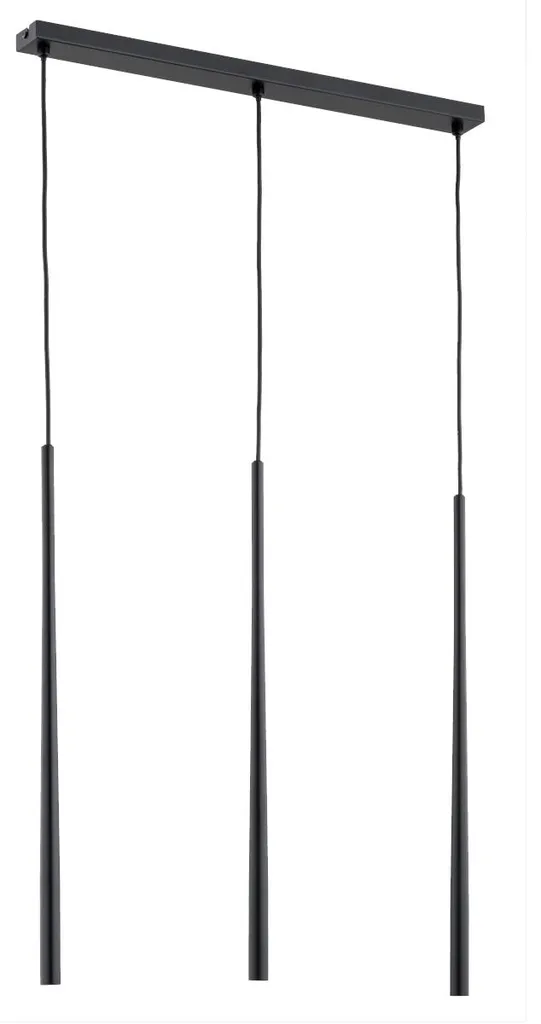 Suspension Noire Carmen Alfa 3xG9 - Luminaire Design 100x4x60 cm