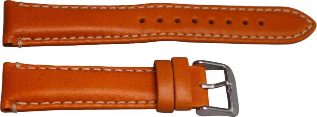 Cinturino 20mm Arancione in Pelle Saffiano | Eleganza Italiana