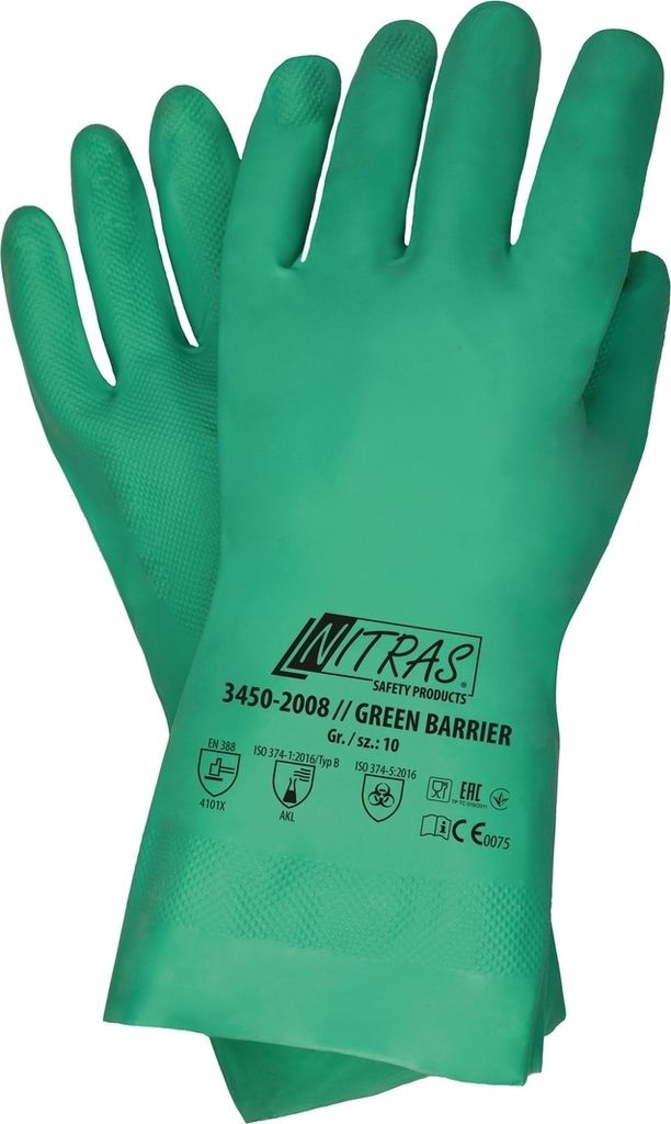 Gants en nitrile Nitras Green Barrier – Taille 10 Image du produit 