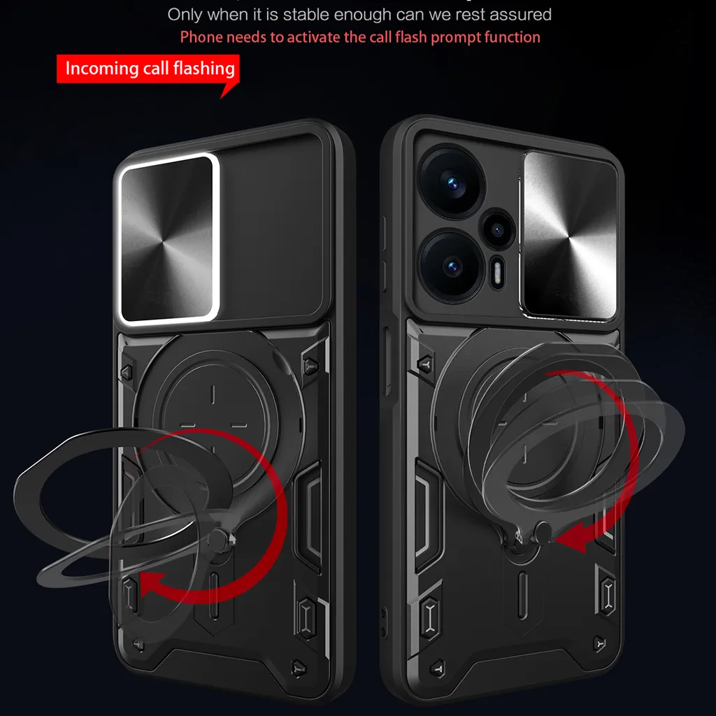 Custodia Xiaomi Poco F5 Pro Con Cover Scorrevole Per Fotocamera E