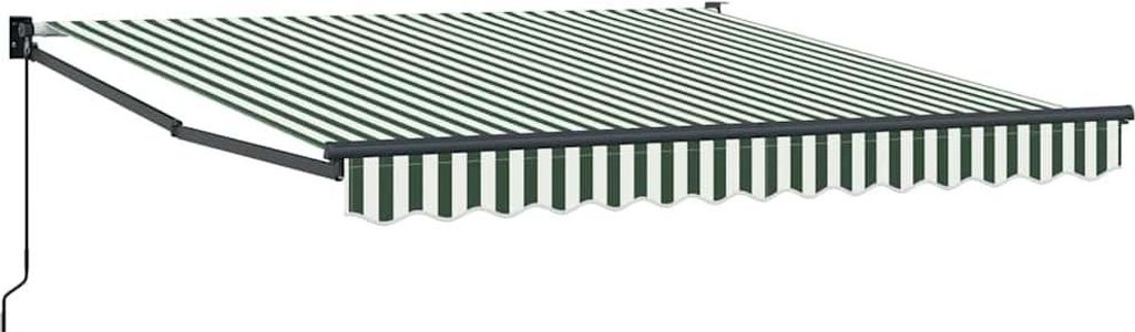 vidaXL Ausziehbare Markise Grün und Weiß 350 x 250 cm Produktbild 