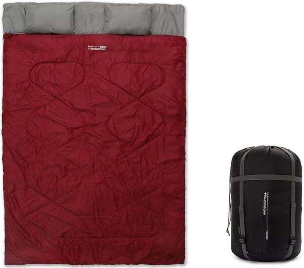 Where Tomorrow Doppelschlafsack 190x30x150cm weinrot Zdjęcie produktu 