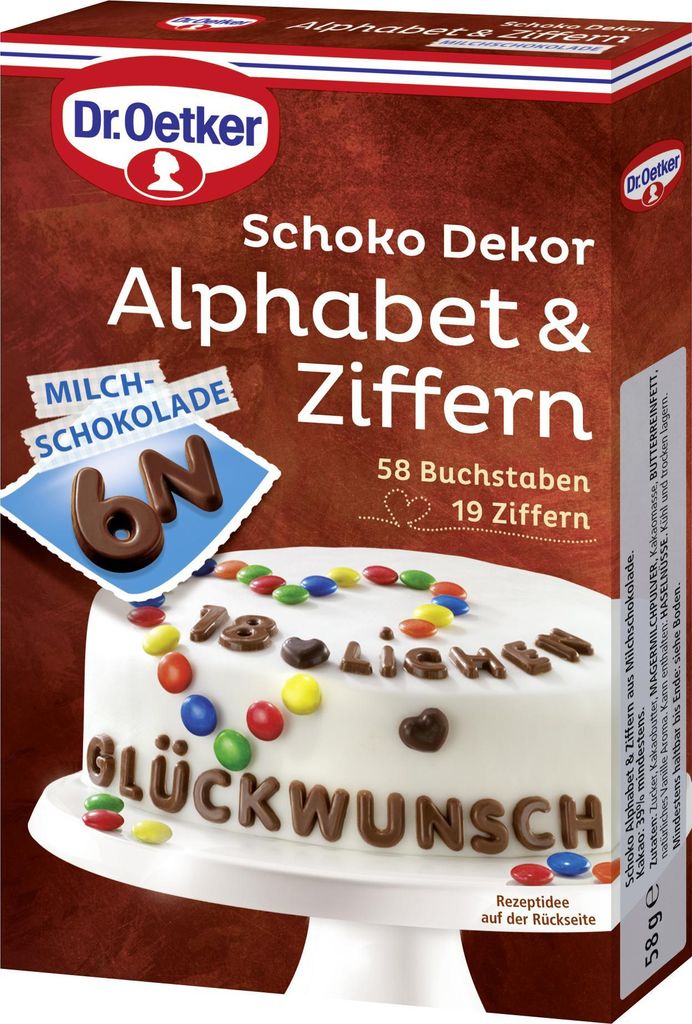 Dr. Oetker Schoko Alphabet Ziffern und Buchstaben für Produktbild 