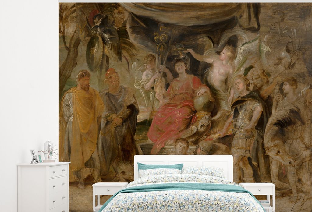 MuchoWow Fototapete für Wohnzimmer oder Schlafzimmer Wandtapete Vinyl Motivtapete Der Triumph von Rom: Der jugendliche Kaiser Konstantin ehrt Ro...