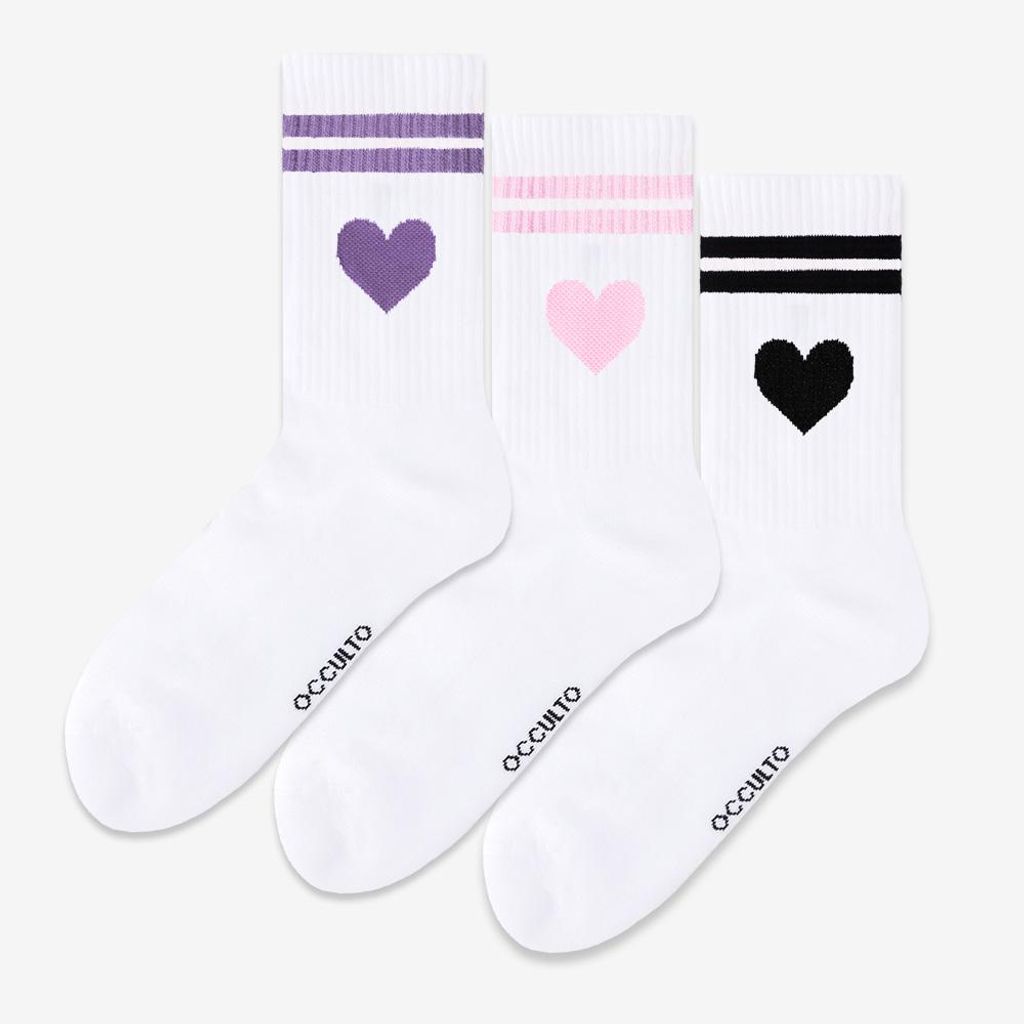 Occulto Damen Herz Tennis Socken 3er Pack (Modell: Venus) Produktbild 
