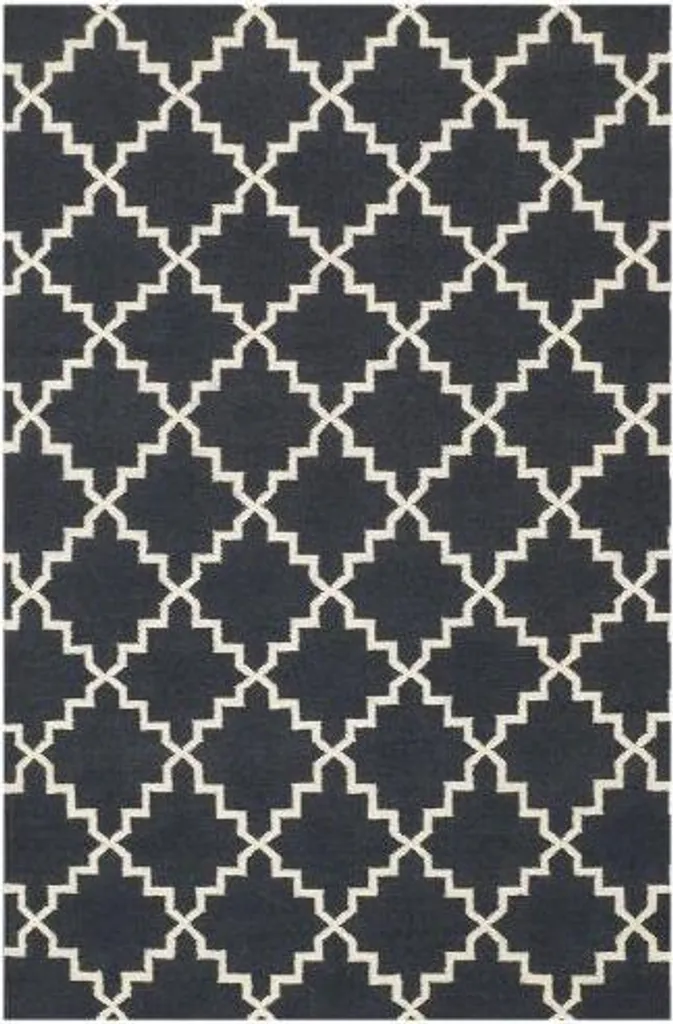 Tapis Kelim Eugenie gris foncé 140x200 : fini les taches et l'usure