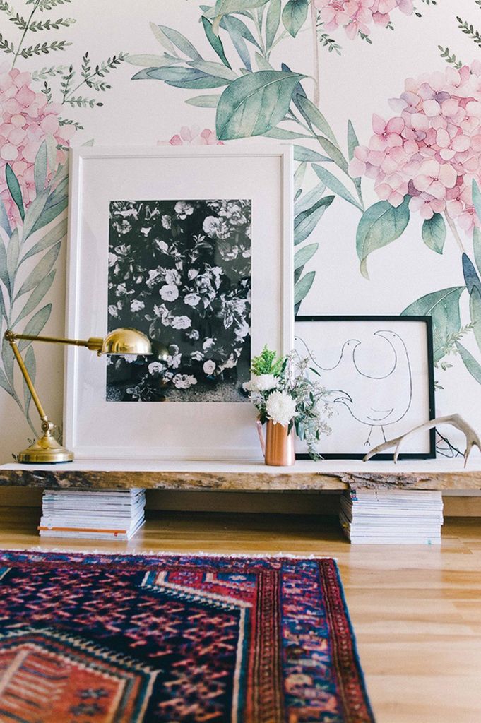 Coloray Fototapete 208x146 cm Vlies-Fototapete - Blasse Blumen hell