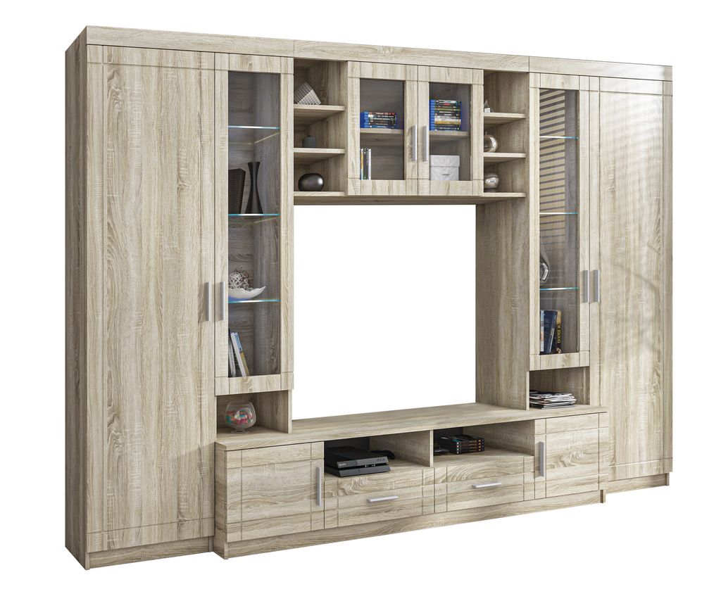 AX LIVING Parisca Klassische Wohnwand mit viel Stauraum Produktbild 