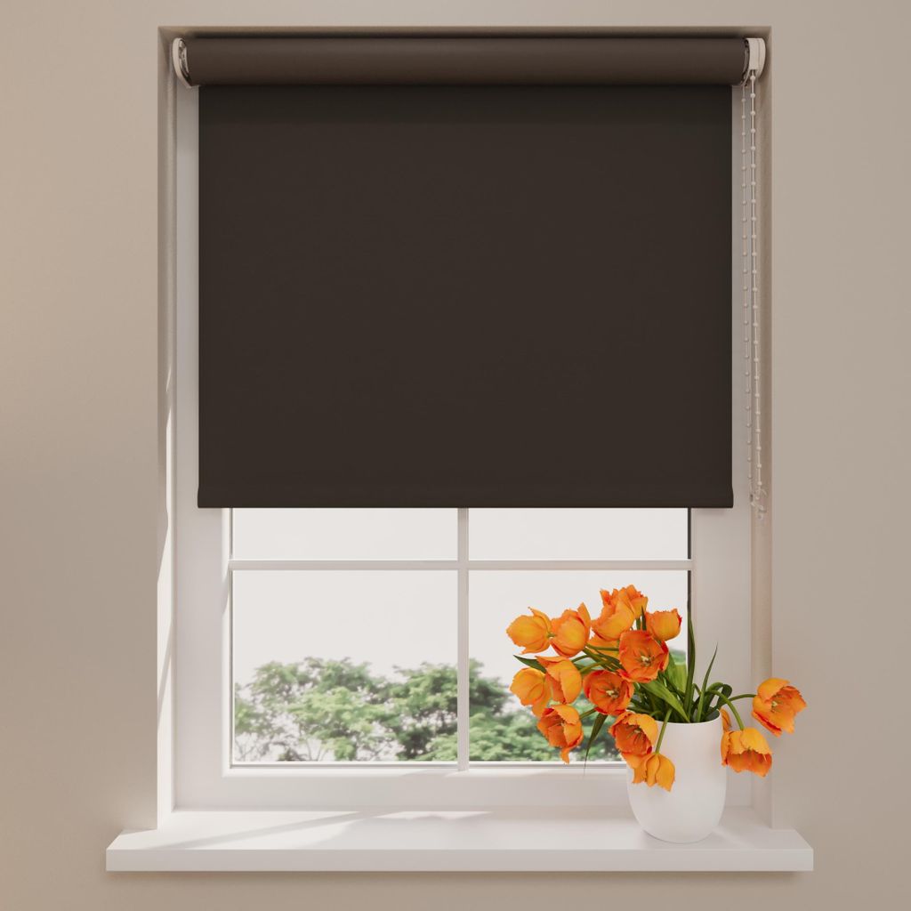 DTCH Verdunkelungsrollo – Easy Match – Dunkelbraun – 50 x 190 cm (BxH) – Ohne Bohren