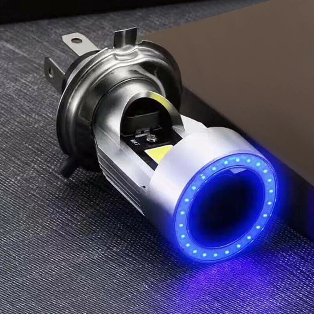 2pcs Luci Moto LED H4 Angel Eye Blu - Modifica Ghost Demon Metallo