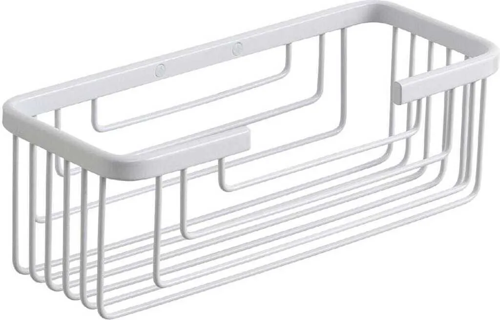 Cestello Doccia Bianco Rettangolare Acciaio Inox - Anti Calcare