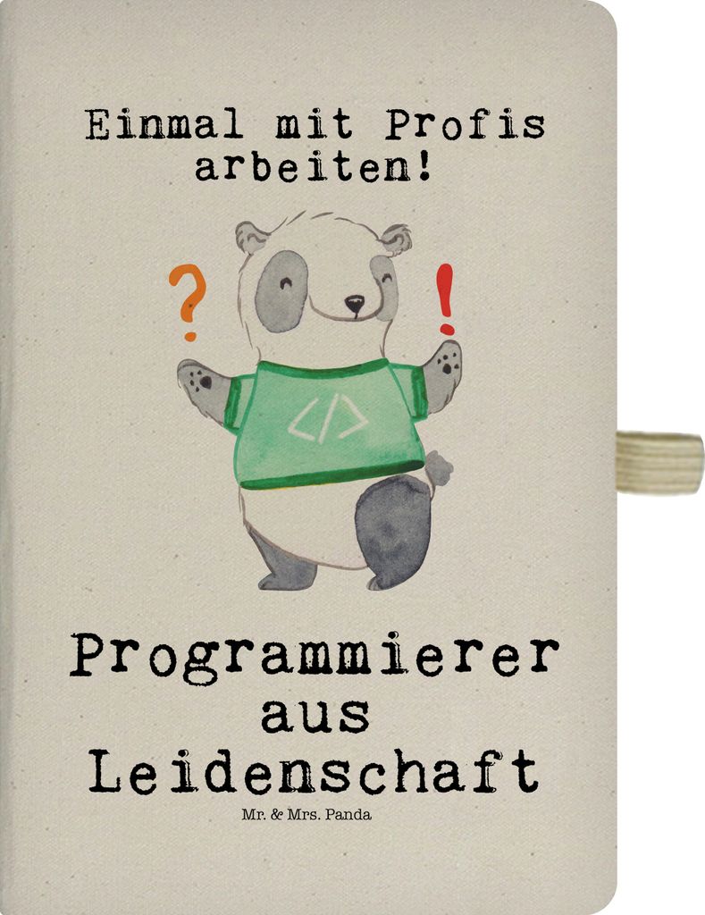 Mr. & Mrs. Panda notizbuch Programmierer Leidenschaft - Transparent - Geschenk, Reisetagebuch, Journal, Nerd, Kladde, Tagebuch, Softwarentwickler, ...