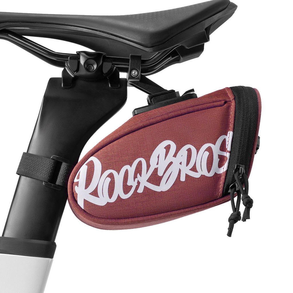 ROCKBROS Fahrradsatteltaschen Satteltaschen Reflektierend MTB Sitztasche 0,8L Ziegelrot