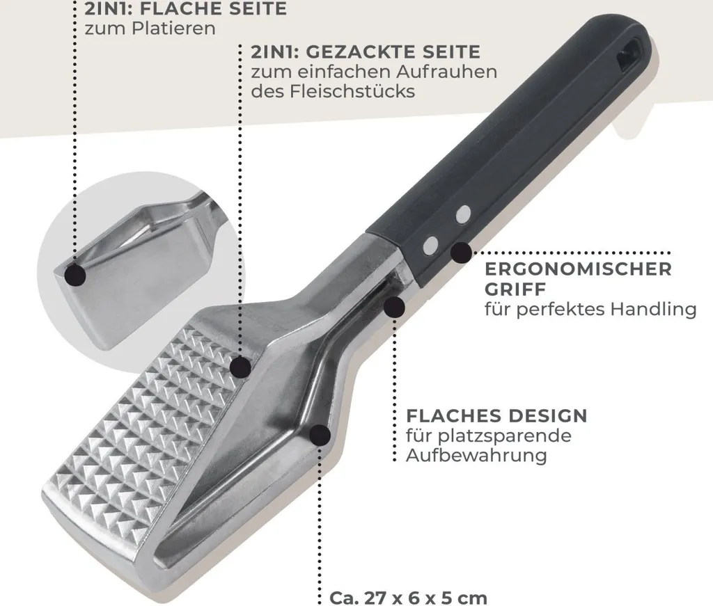 Batticarne Alluminio Fackelmann Statement: Liscio e Ruvido 27cm - 2