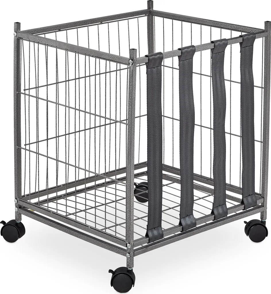 Chariot à balles métallique Relaxdays pliable et verrouillable de sport
