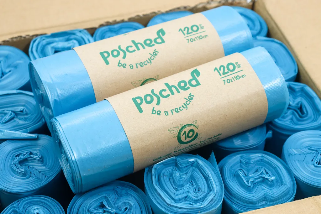 Sac poubelle bleu 120 litres haute résistance - Rouleau de 25 unités