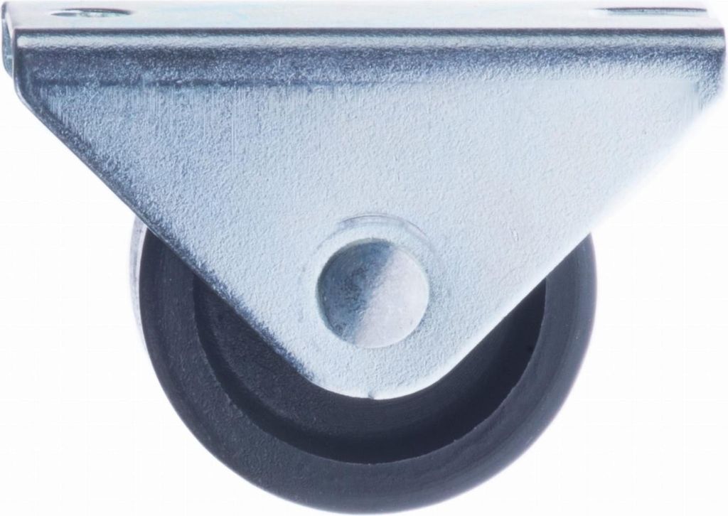 Möbelrolle RM-009 Ø26 mm – hochwertige EU-Produktion, robustes Stahlgehäuse, leises Kunststoffrad, Tragkraft 40 kg für harte Böden