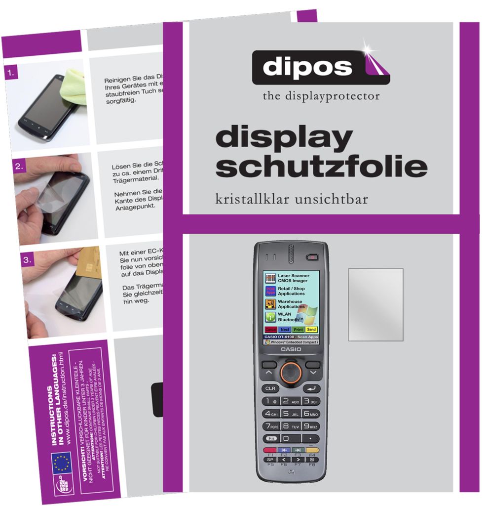 6x Schutzfolie für Casio DT-X100 klar Displayschutzfolie Folie Display Schutz