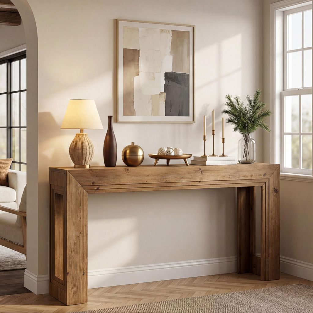 Tribesigns Konsolentisch, Flurtisch schmal, 160 cm Sofatisch, 2-stöckiger Eingangstisch mit Stauraum hinter der Couch für Eingang, Flur, Wohnzimmer