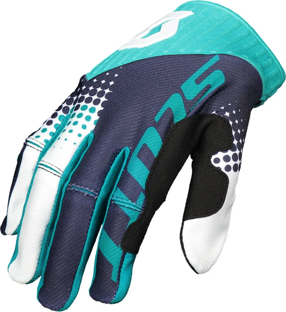 Gants motocross Scott 450 Angled bleu L contre ampoules et glisse