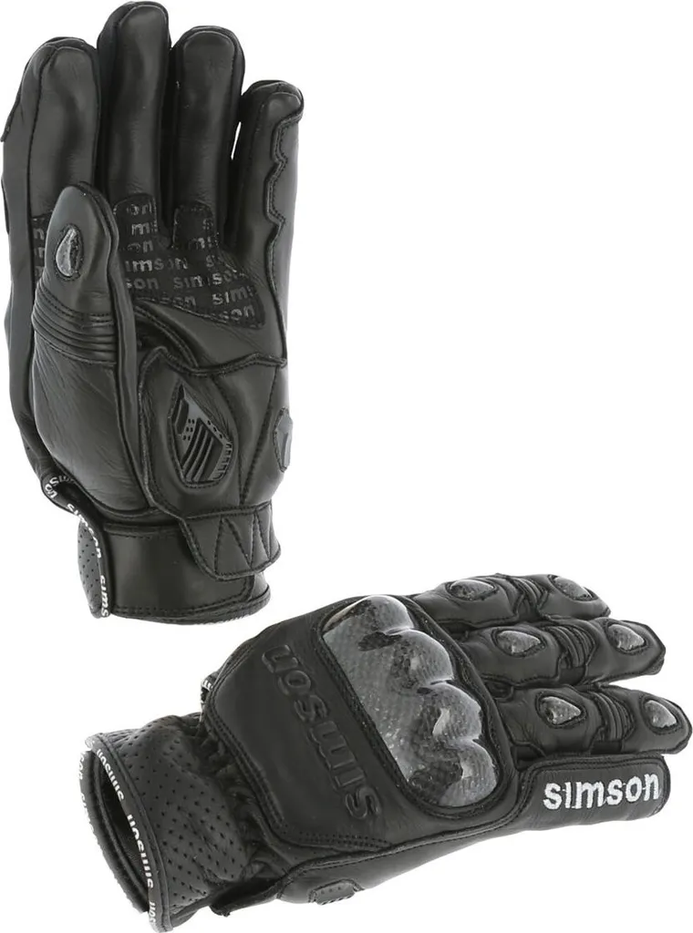 Gants moto Simson Noirs Taille L - Matériau résistant et Grip optimal