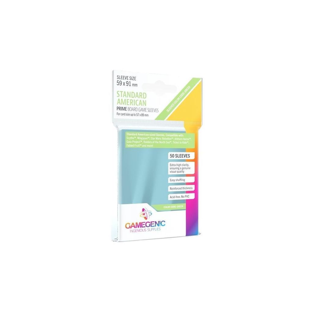 Gamegenic Prime Standard-American Sized Sleeves 59x91mm (50 Immagine del prodotto 