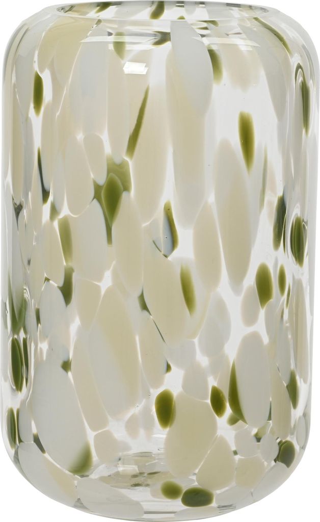 Glasvase 20,5x13cm gemustert Creme / Grün Produktbild 