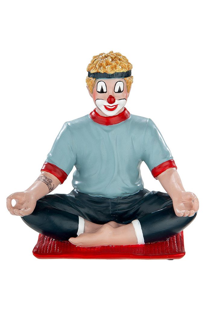 Gilde Clown "Yoga" H: 10 cm B: 10 cm T: 6.5 cm 35414