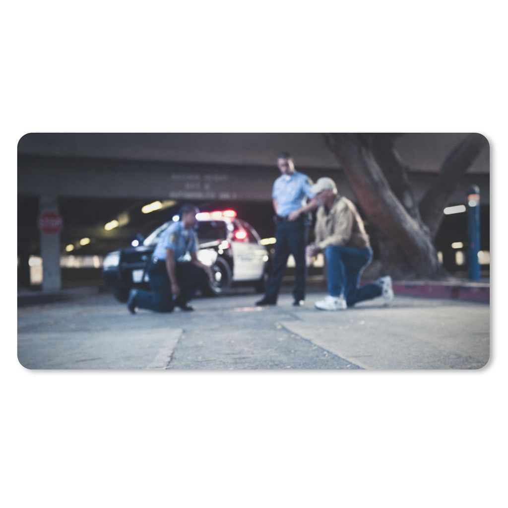 MuchoWow Mauspad Mousepad Die Polizei am Tatort 60x30 cm - Mousepads - Maus Mat - Pad - Mausunterlage - Nachhaltig
