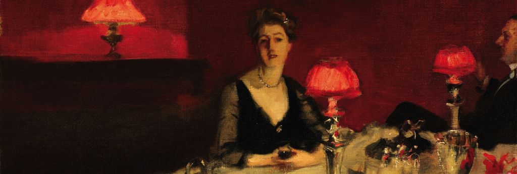 John Singer Sargent Kunstdruck Bild - Le Verre De Porto, A Dinner Table At Night, 1884 (53 x 158 cm)