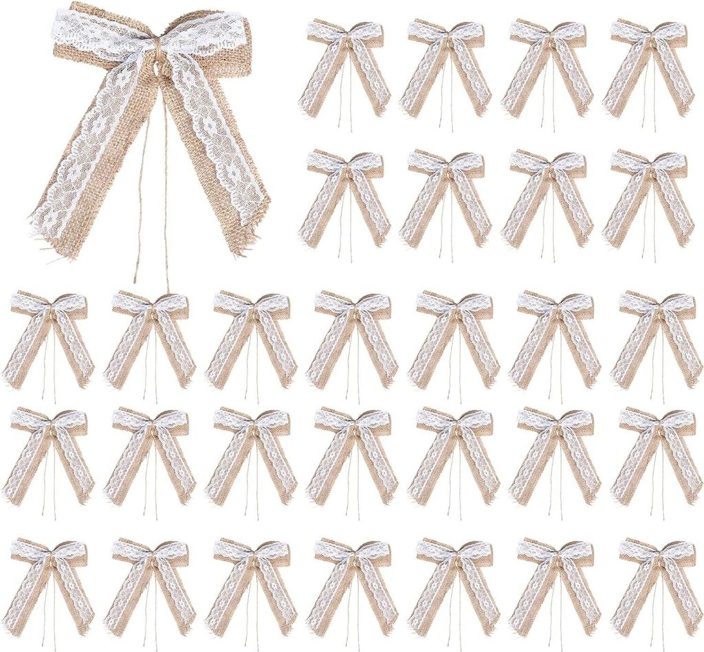 30 Stück Antennenschleifen Hochzeit 15 * 22cm Autoschleifen Spitze Schleifen Hochzeitsauto für Hochzeit, Autoschmuck,Feste Dekoration