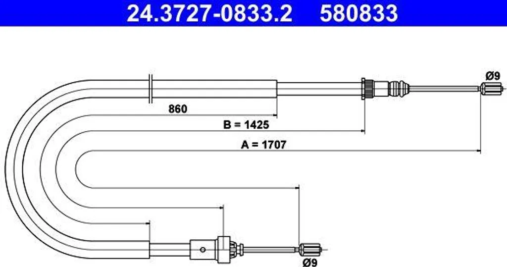 Câble de frein grippé sur 206 ? Solution ATE 24.3727-0833.2 durable