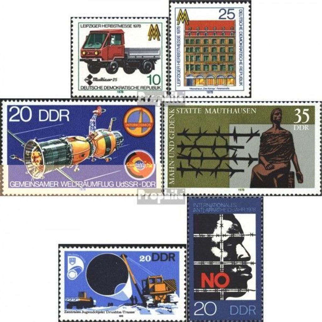Briefmarken DDR 1978 Mi 2353-2354,2355,2356,2368, 2369 (kompl.Ausg.) postfrisch Leipziger Herbstmesse