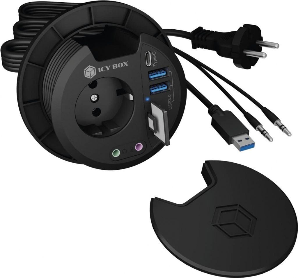 Icy Box IB-HUB1430-CR Tisch Hub IcyBox Multiport 2xUSB 3.0 Produktbild 