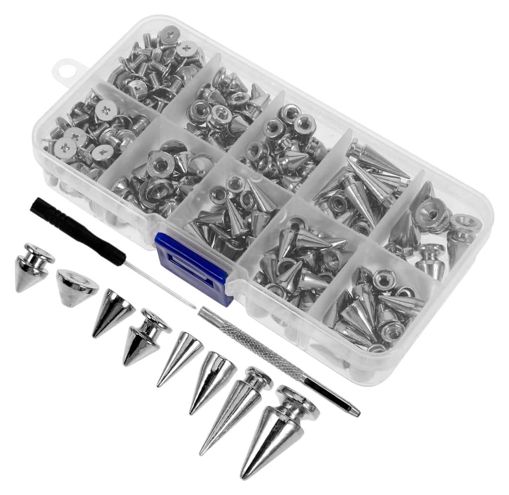 Punk Nieten | Accessoires für Kleidung | Metall-Studs Set für Bastelprojekte - Für Jacken, Schuhe, Gürtel, Taschen, Hundehalsbänder, Hosen, Je...