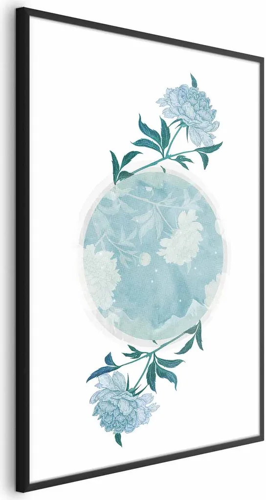 Poster Pianeta dei Fiori 60x90 cm con Cornice Nera Moderna Arredo
