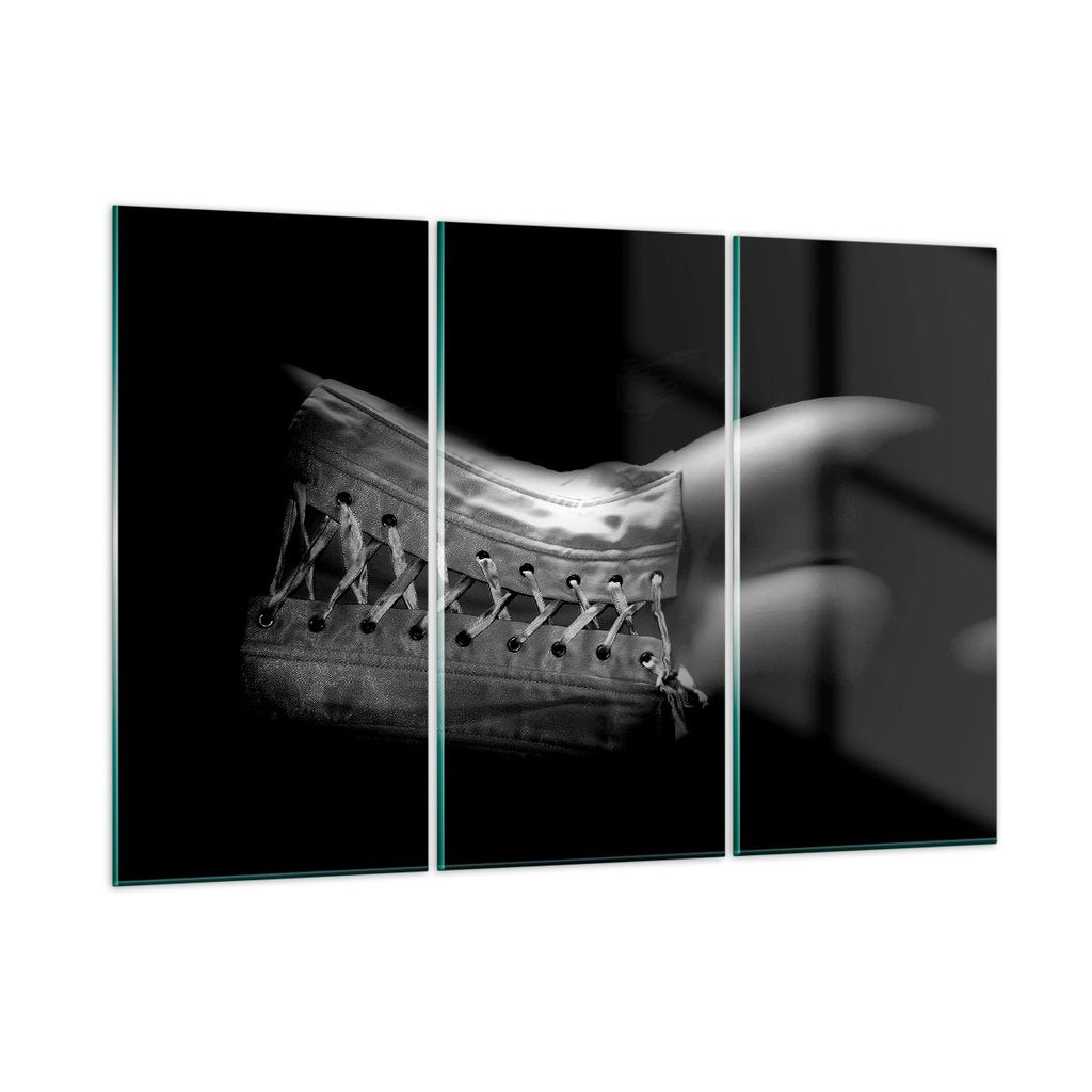 Bilder auf glas - Weiblicher Körper Leder Korsett Frau - 105x70cm - Glasbilder - Wandbilder - Kunstdruck - Wanddekoration aus Glas - Glas Bilder -...