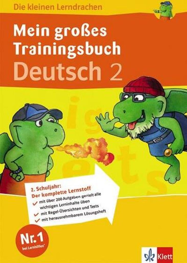 Die kleinen Lerndrachen: Mein großes Trainingsbuch Deutsch 2. Klasse. Trainingsbuch mit separatem Lösungsheft