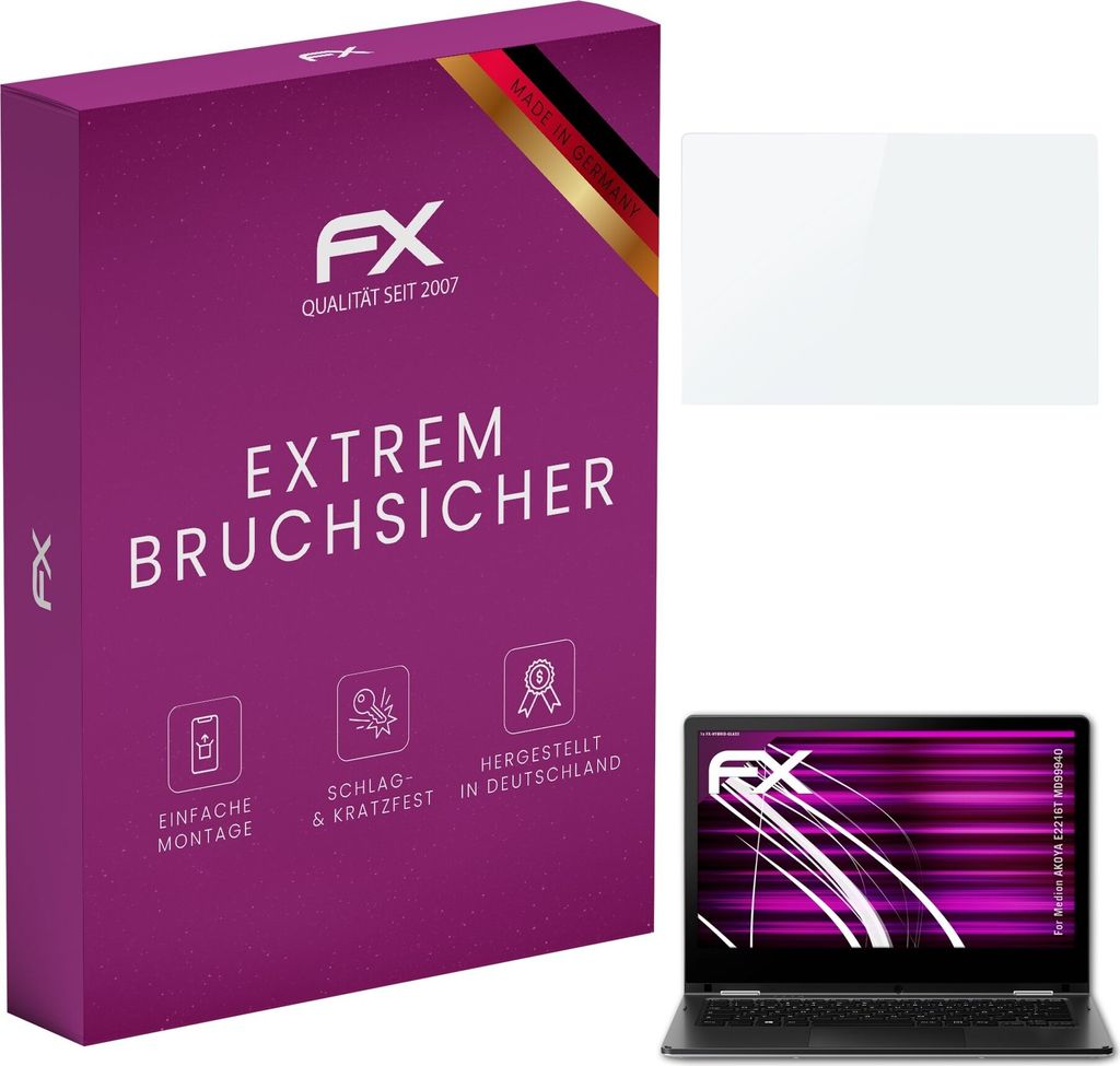 atFoliX FX-Hybrid-Glass Displayfolie kompatibel mit Medion AKOYA E2216T (MD99940) Glasfolie
