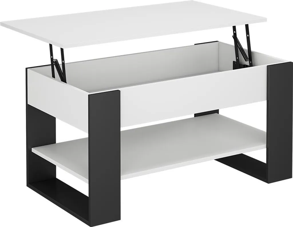 Table de salon relevable Vicco Lifto blanc et gris anthracite 92 cm - 2