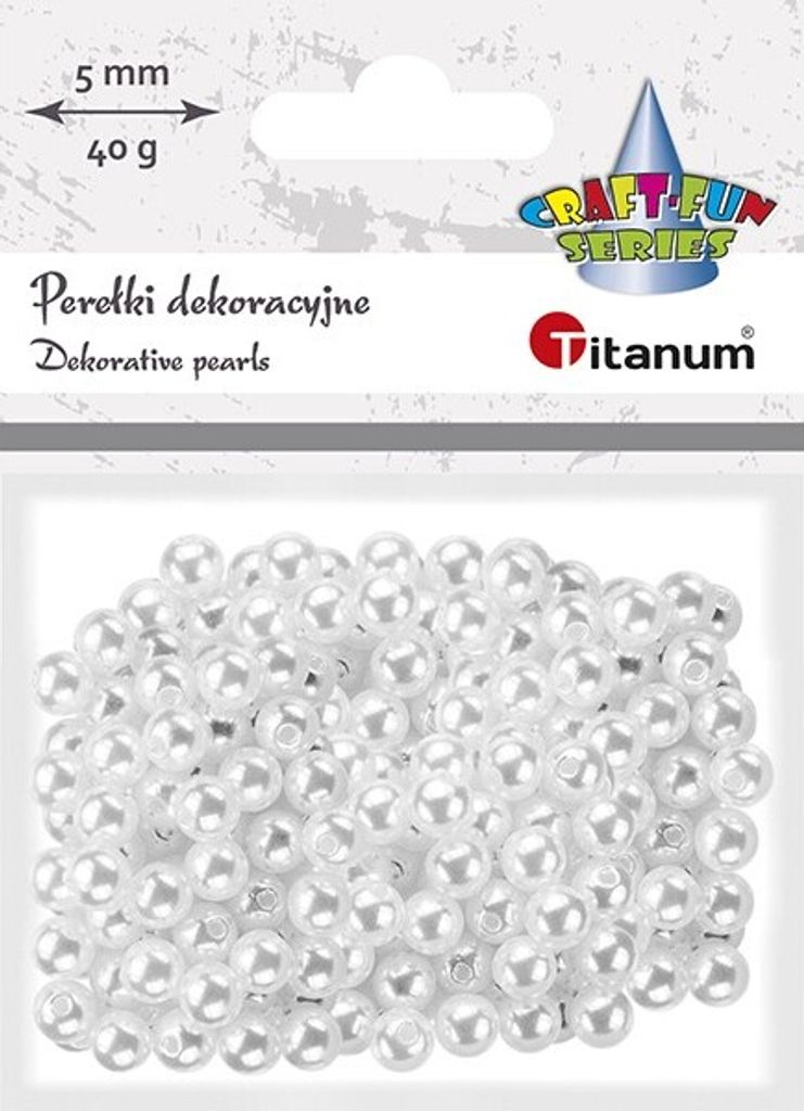 Dekorative Perlen weiß 5 mm 40g Titanum