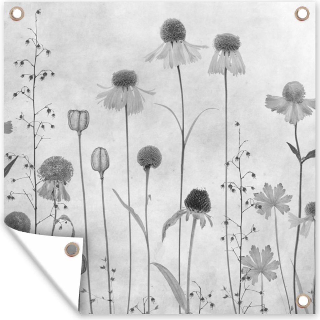 MuchoWow 100x100 cm Outdoor-Poster Gartendeko Sichtschutz Garten Poster für den Garten Pflanzen - Stilleben - Aquarell