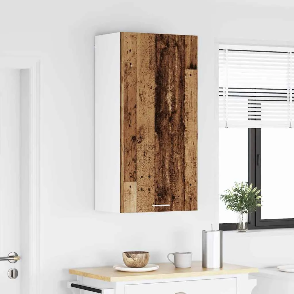 vidaXL Mobile a Parete 50x31x100 cm | Bianco e Legno | Top Qualità - 4