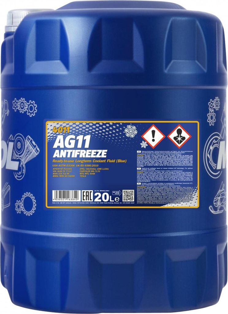 MANNOL Antifreeze AG11 (- 40°C) Blau, 20L Produktbild 