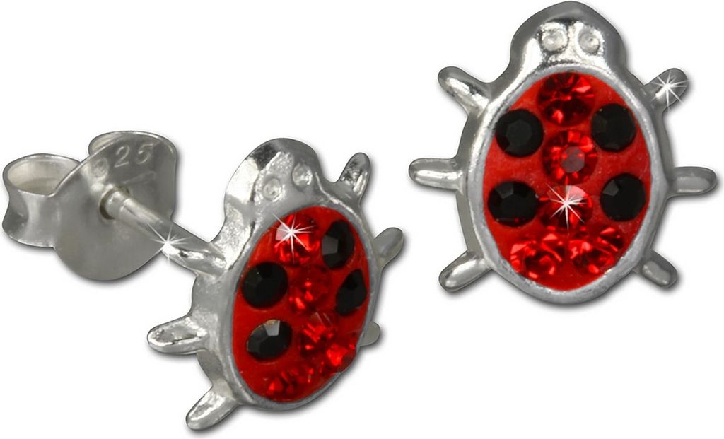 Teenie-Weenie Ohrstecker Kinder Silber rot Marienkäfer Ohrringe SDO8011R